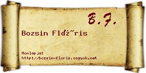 Bozsin Flóris névjegykártya